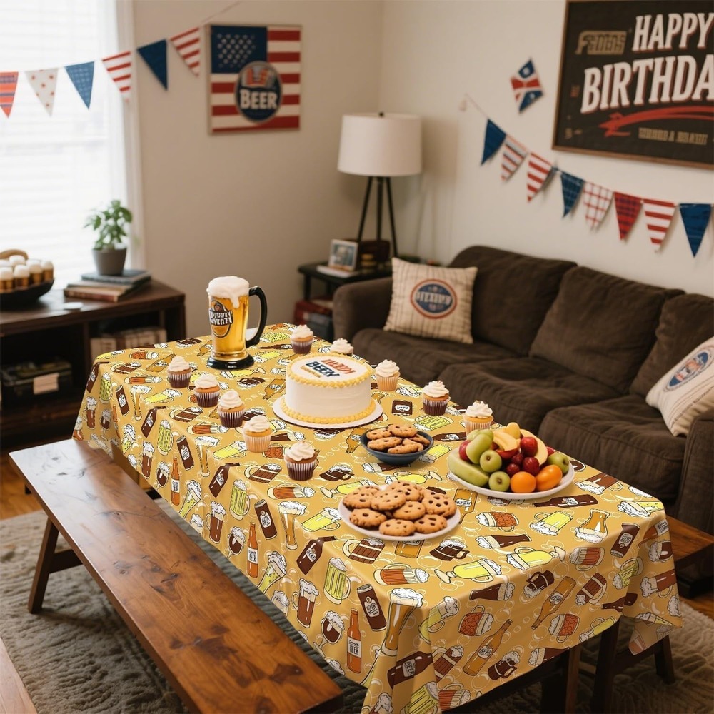 4 Pack Cheers Beers Party Tablecloth - Decoration Party Supplies (51 X 86)